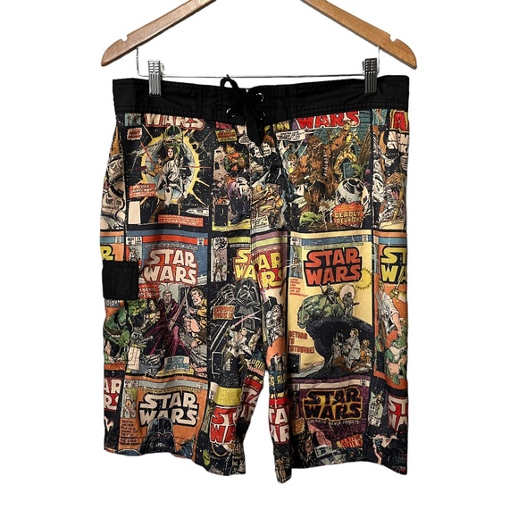 Star Wars Other - Star Wars Lucasfilm LTD Black Multi Color Comic Men's Board Shorts Swim Trunks M
